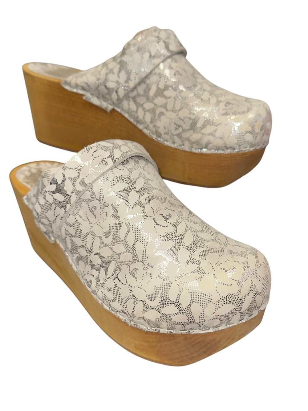 Sanita Original Danish Clog Art-31 Floral Wood Clogs EU 41